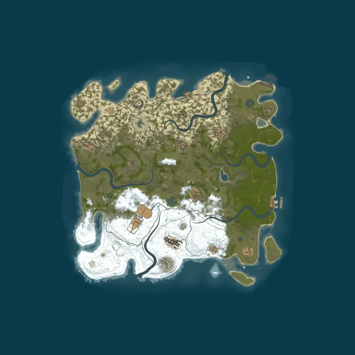 Map of HEX RUST INDIA | 3X | WEEKLY | MAX 5 | LOOT+ | KITS