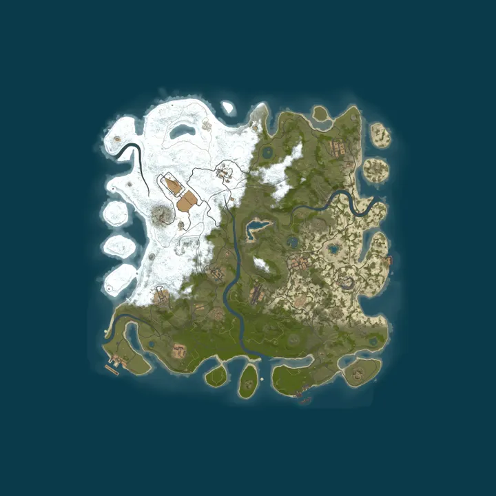 Map of NEVERLAND X50 PVE, custom weapons, raidable bases, abandoned ba